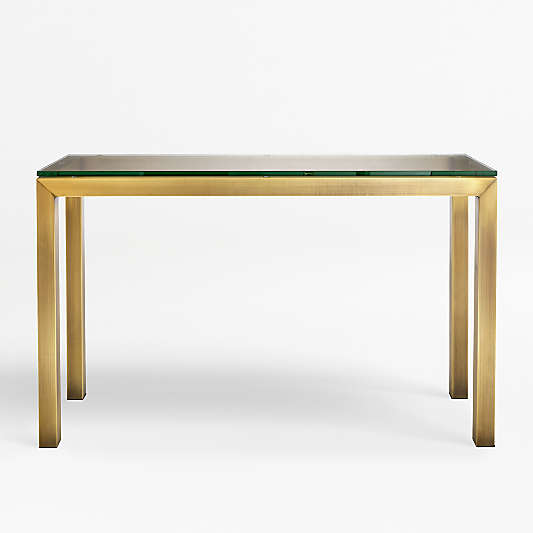 Parsons Clear Glass Top/ Brass Base 48x16 Console