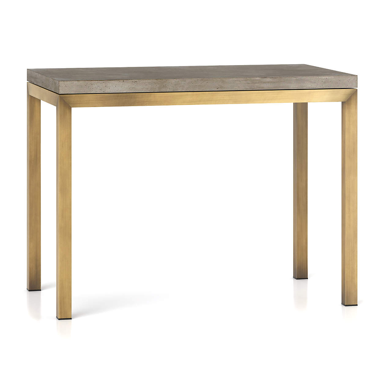 Parsons Concrete Top/ Brass Base 48x28 High Dining Table Crate and Barrel