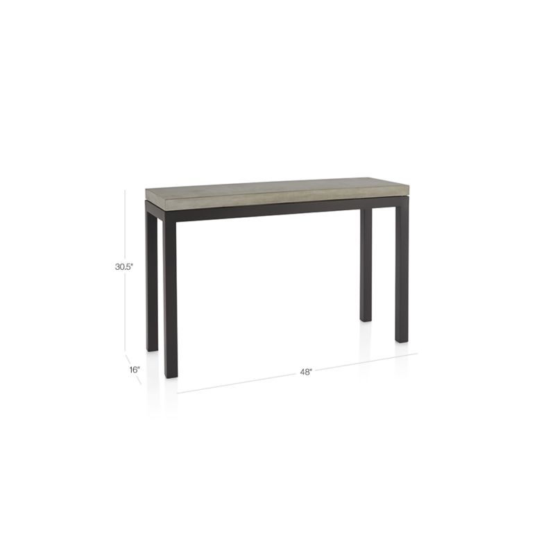 View Parsons Concrete Top/Dark Steel Base 48x16 Console Table - image 2 of 9