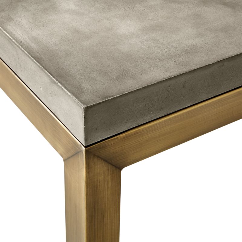 Parsons Concrete Top/ Brass Base 48x28 Small Rectangular Coffee Table