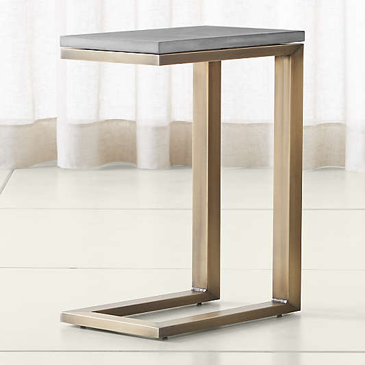 Parsons Concrete Top/ Brass Base 20x12 C Table