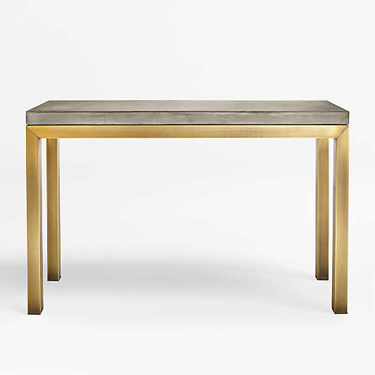 Parsons Concrete Top/Brass Base 48x16 Console Table