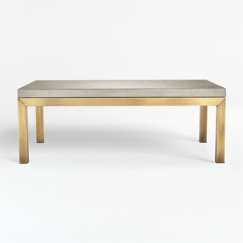 Parsons Concrete Top/ Brass Base 48x28 Small Rectangular Coffee Table