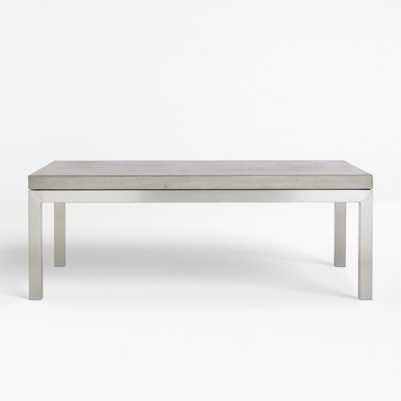 Parsons Concrete Top/ Stainless Steel Base 48x28 Small Rectangular Coffee Table