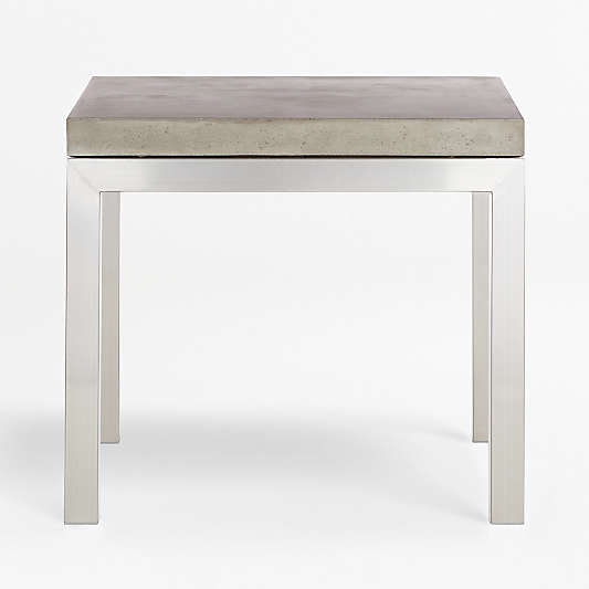 Parsons Concrete Top/ Stainless Steel Base 20x24 End Table