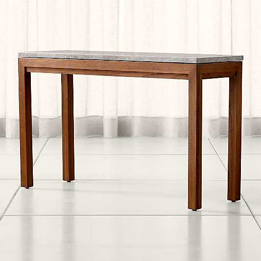 Parsons Grey Marble Top/ Elm Base 48x16 Console