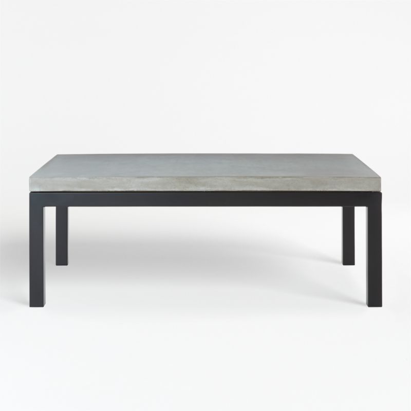 Parsons Concrete Top/ Dark Steel Base 48x28 Small Rectangular Coffee Table