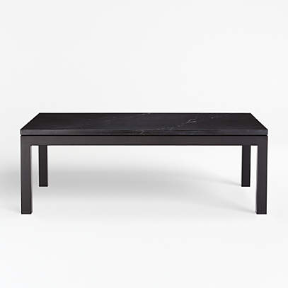 Parsons Black Marble Top Dark Steel, Small Rectangle Wood Coffee Table