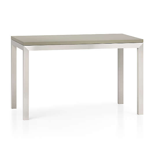 Parsons Grey Solid Surface Top/ Stainless Steel Base 48x28 Dining Table