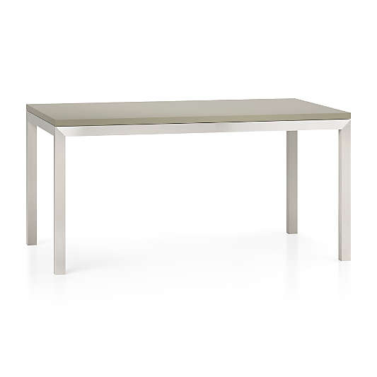 Parsons Grey Solid Surface Top/ Stainless Steel Base 60x36 Dining Table