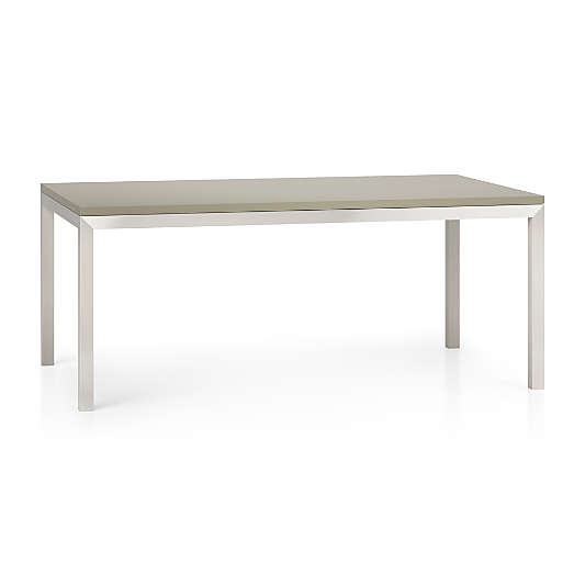 Parsons Grey Solid Surface Top/ Stainless Steel Base 72x42 Dining Table