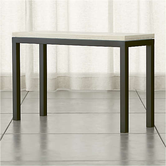 Parsons Console Table with Travertine Top