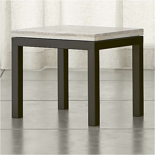 Parsons Side Table with Travertine Top