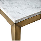 View Parsons White Marble Top/ Brass Base 48x28 Small Rectangular Coffee Table - image 4 of 5
