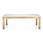 View Parsons White Marble Top/ Brass Base 48x28 Small Rectangular Coffee Table - image 5 of 5