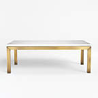 View Parsons White Marble Top/ Brass Base 48x28 Small Rectangular Coffee Table - image 1 of 5