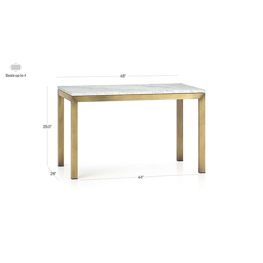 View Parsons White Marble Top/ Brass Base Dining Tables - image 2 of 11