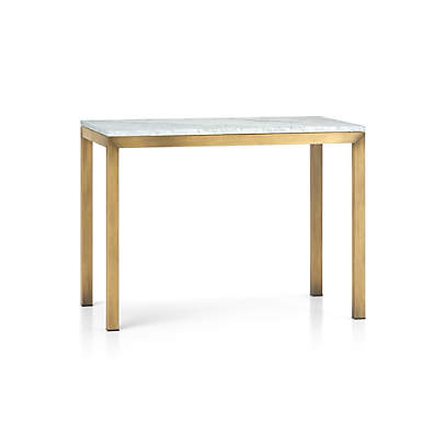 Parsons White Marble Top Brass Base, Parsons Style Dining Room Tables