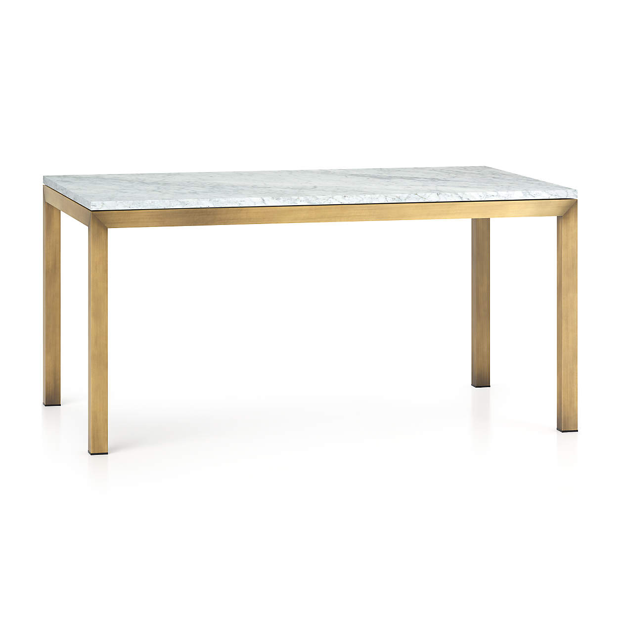 Parsons White Marble Top/ Brass Base 60x36 Dining Table + Reviews