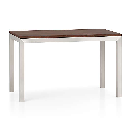 Parsons Walnut Top/ Stainless Steel Base 48x28 Dining Table