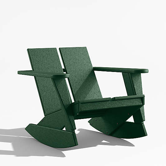 Paso Green Outdoor Adirondack Rocking Chair by POLYWOOD®