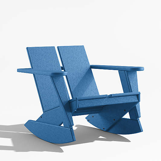 Paso Pacific Blue Outdoor Adirondack Rocking Chair by POLYWOOD®