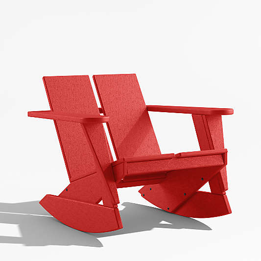 Paso Red Outdoor Adirondack Rocking Chair by POLYWOOD®