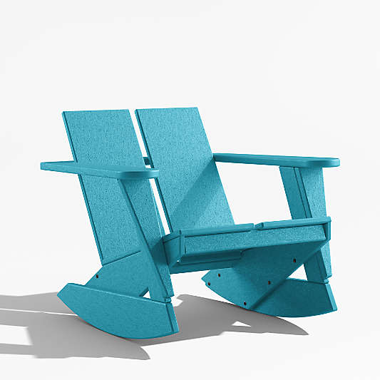 Paso Aruba Turquoise Outdoor Adirondack Rocking Chair by POLYWOOD®