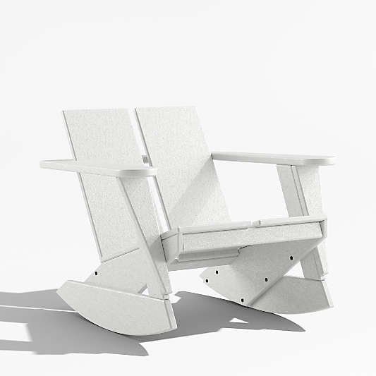 Paso White Outdoor Adirondack Rocking Chair by POLYWOOD®