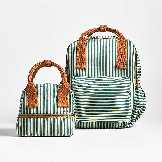Pathfinder Forest Stripe Dual Compartment Soft Cotton Insulated Kids Lunch Box