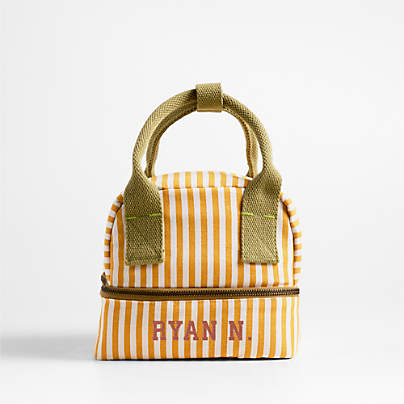 Pathfinder Gold Stripe Dual Compartment Soft Cotton Insulated Kids Lunch Box