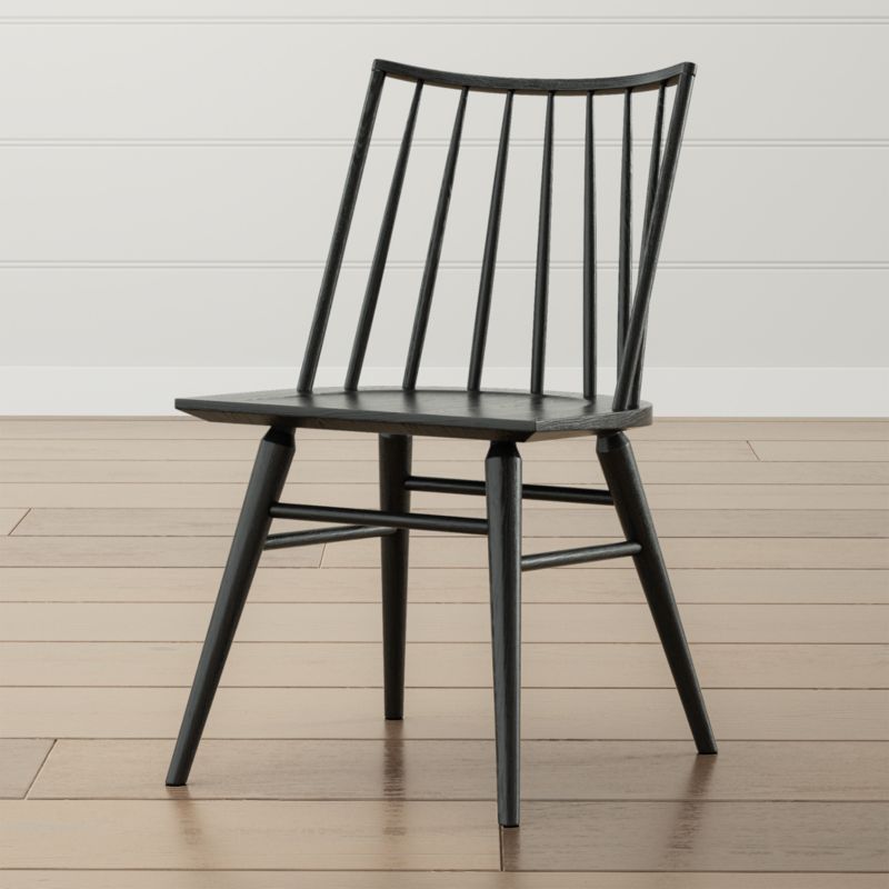 Paton Black Oak Windsor Dining Chair Crate Barrel