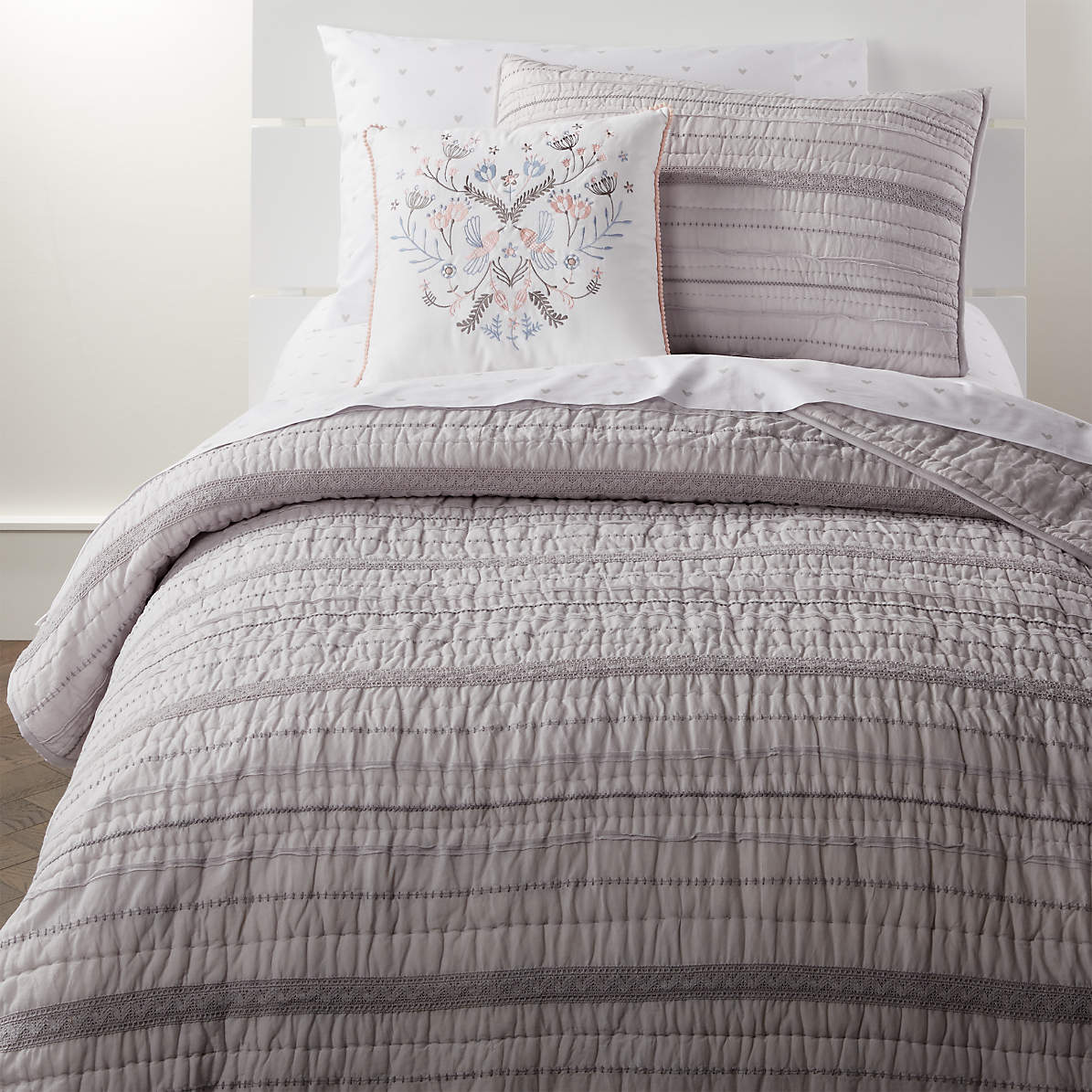 gray kids bedding