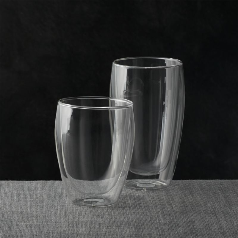 BODUM Double Wall Glass Set, 0.08 l, 0.35 l, 2 pcs, 4 Count (Pack of 1)