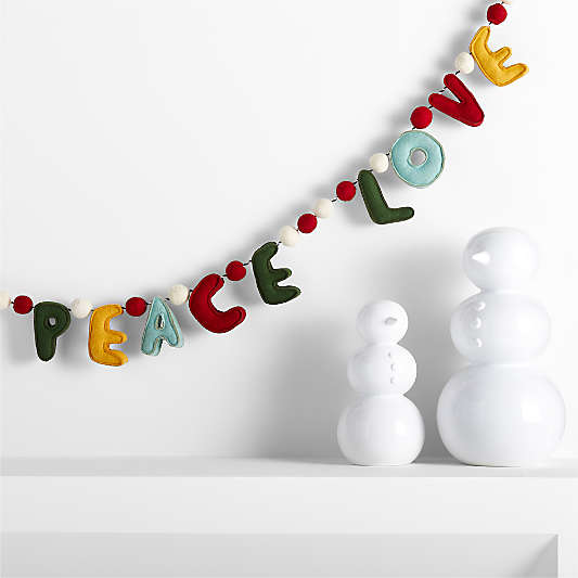 Peace and Love Felted Wool Garland