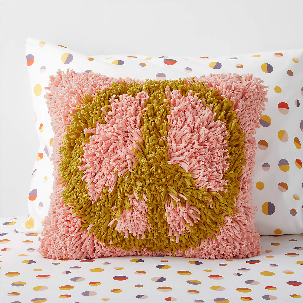 Pink Peace Sign Kids Shaggy Throw Pillow + Reviews | Crate & Kids