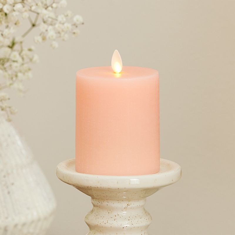 Peach Flicker Flameless 3x4" Pillar Candle - image 4 of 5