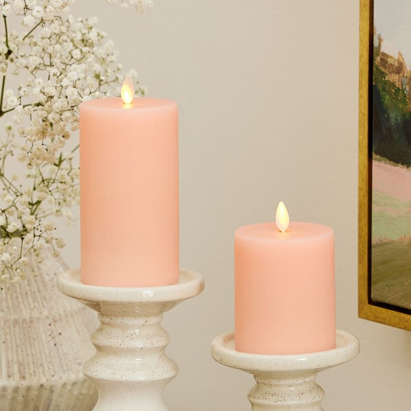 Peach Flicker Flameless 3x4" Pillar Candle - image 2 of 5