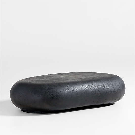 Pebble Charcoal Concrete 59" Oval Indoor/Outdoor Coffee Table by Leanne Ford