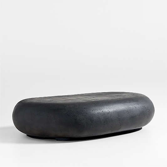 Pebble Charcoal Concrete 59" Oval Indoor/Outdoor Coffee Table by Leanne Ford