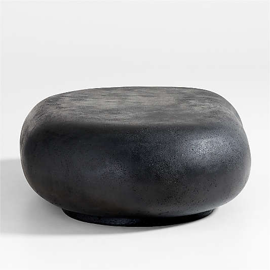 Pebble Charcoal Concrete 59" Oval Indoor/Outdoor Coffee Table by Leanne Ford