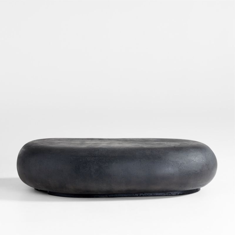 Pebble Charcoal Concrete 59" Oval Indoor/Outdoor Coffee Table by Leanne Ford