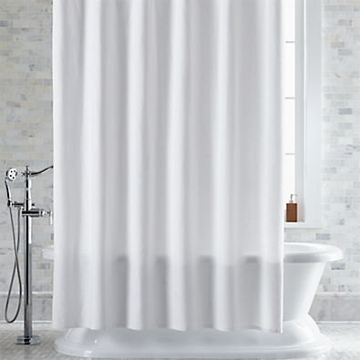 View Organic Cotton Pebble Matelasse White Shower Curtain details
