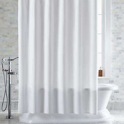 Organic Cotton Pebble Matelasse White Shower Curtain