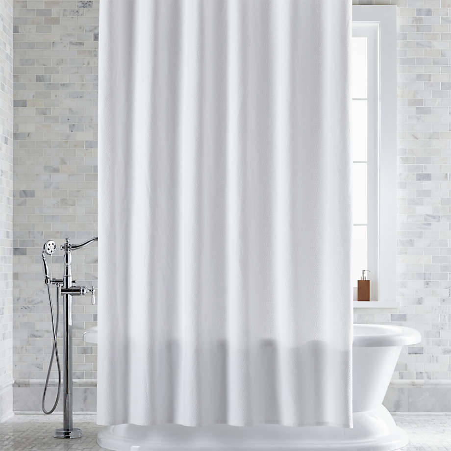 White Extra Long Shower Curtain, Extra Long White Waffle Shower Curtain