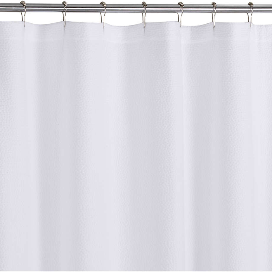 Pebble Matelasse White Shower Curtain, White Cotton Matelasse Shower Curtain