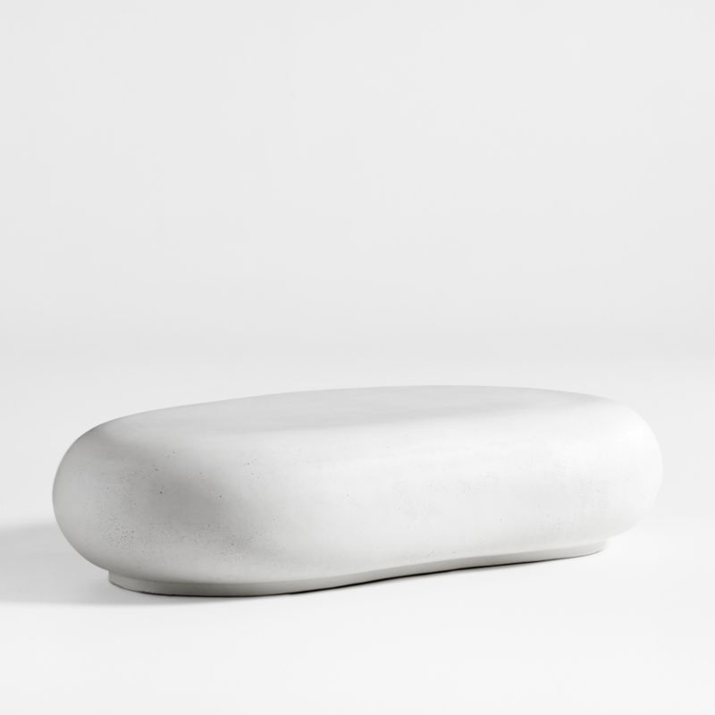 Pebble White Concrete 59" Oval Indoor/Outdoor Coffee Table by Leanne Ford - image 7 of 11