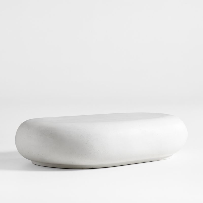 Pebble White Concrete 59" Oval Indoor/Outdoor Coffee Table by Leanne Ford - image 6 of 11