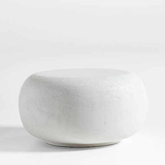 Pebble White Indoor/Outdoor Concrete Side Table by Leanne Ford