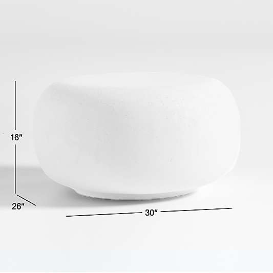 Pebble White Indoor/Outdoor Concrete Side Table by Leanne Ford